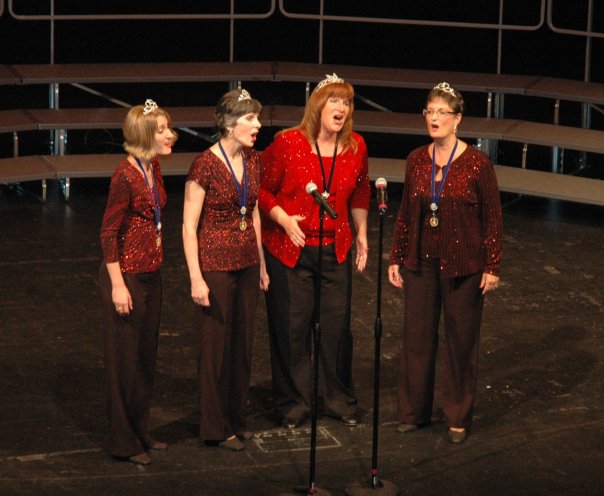 Lorie, Laurie, Lynn, and Mary Ann singing "This is the Moment". THANKS LYNN!!